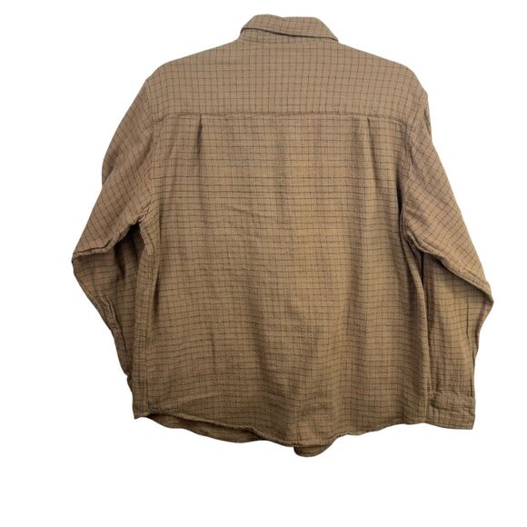 Woolrich Tan Windowpane Check Cotton Button Down Shirt Casual Long Sleeve Large - Picture 2 of 6
